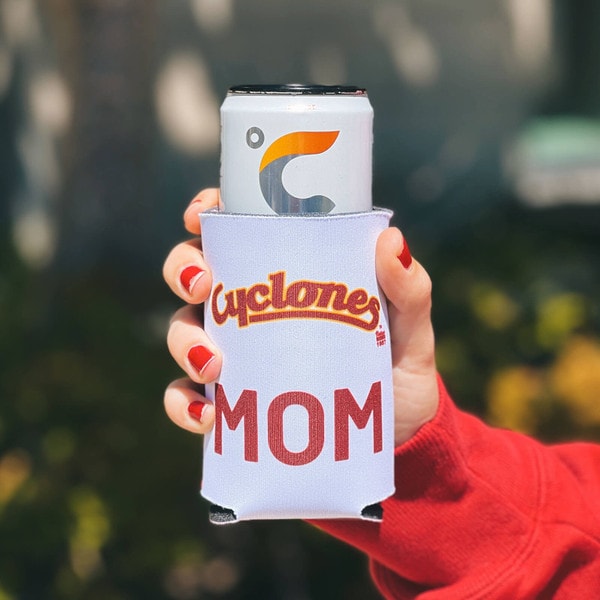 Cyclones Script White Cardinal and Gold Mom Can Cooler 12-ounce
